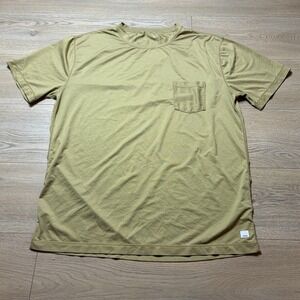 Vuori Shirt Men L* Mustard Solid Pullover Tee Short Sleeve Crew Neck Adult Gym